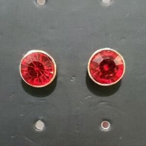 Red and Gold Stud Earrings | NEVER WARN